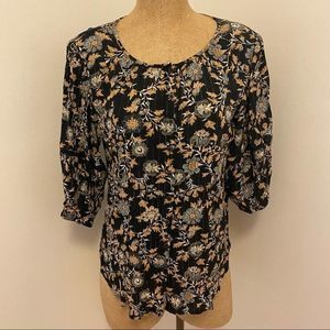Knox Rose Black Floral Blouse